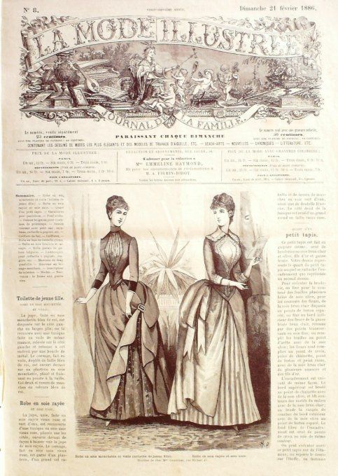 Journal Mode illustrée 1886 #  8 Robes de soie