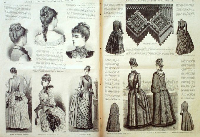 Journal Mode illustrée 1886 #  8 Robes de soie