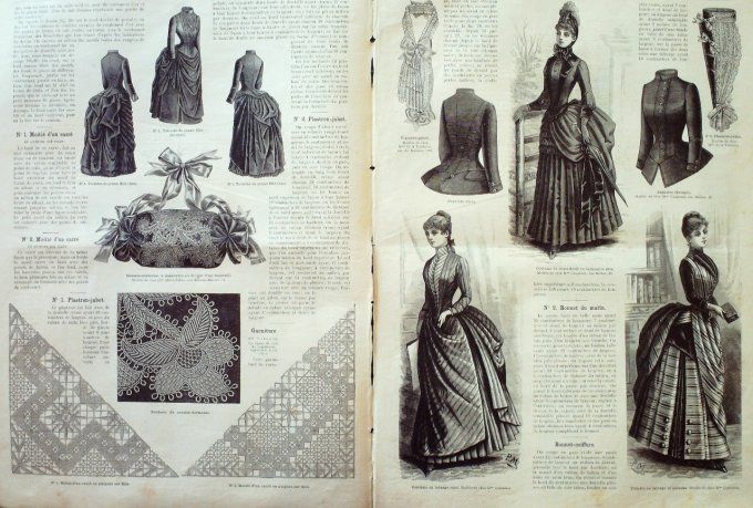 Journal Mode illustrée 1887 #  8 Toilettes de jeunes filles