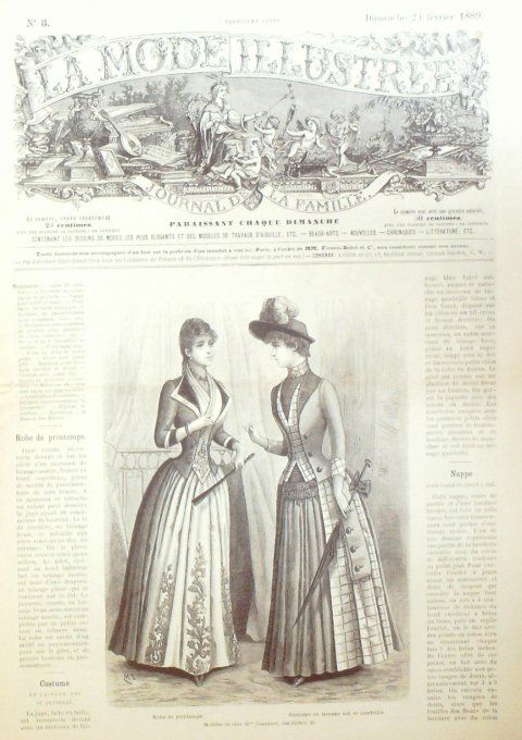 Journal Mode illustrée 1889 #  8 Robe printemps & costume lainage