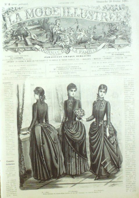 Journal Mode illustrée 1887 #  8 Toilettes de jeunes filles