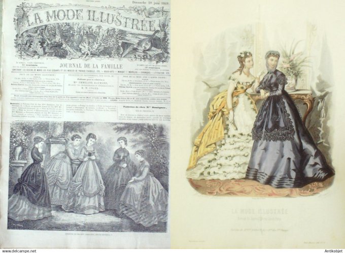 La Mode illustrée journal + gravure associée 1868 # 26