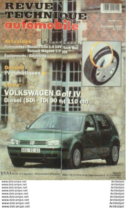 Revue Technique Automobile Volkswagen Golf IV Renault Mégane & Clio  #622