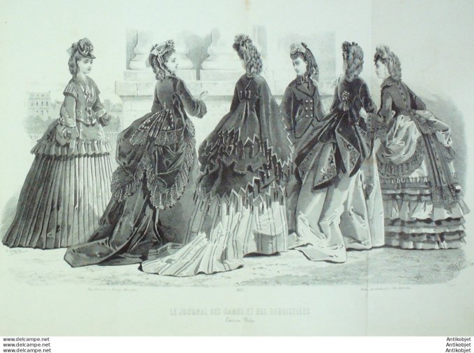 Gravure de mode Journal des Dames & Demoiselles 1870 n°975