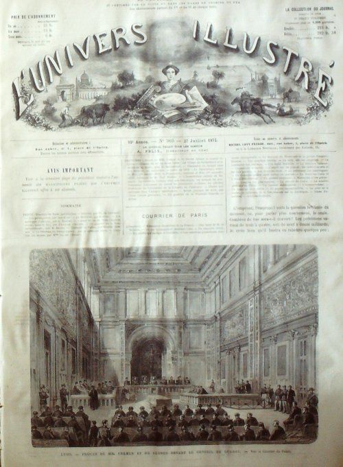 L'Univers illustré 1872 # 905 Nvelle-Zélande Espagne Catalogne Italie Mont-Cenis Lyon (69)   