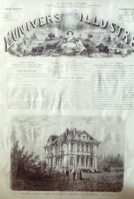 L'Univers illustré 1872 # 908 Lyon (69) Wimbledon Trouville (14) Australie Portland Victoria