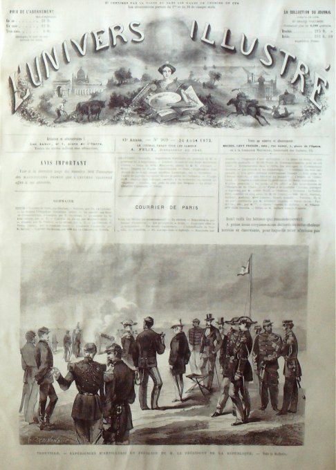 L'Univers illustré 1872 # 909 Trouville (14) Genève Afrique Dr Livingston Rome Cryptes St-Clément