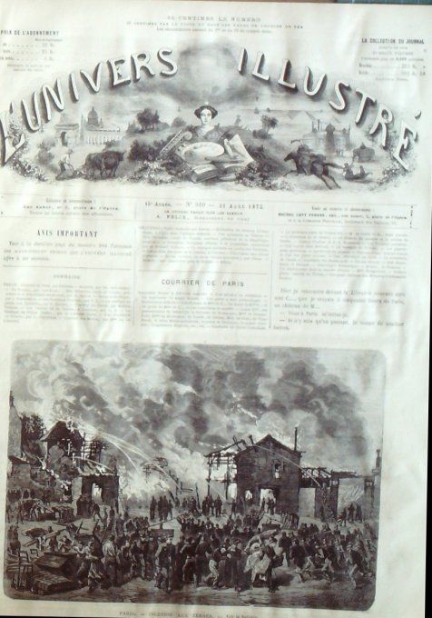 L'Univers illustré 1872 # 910 afrique Sud Ujiji Italie Vésuve Londres Tamise Irlande Belfast