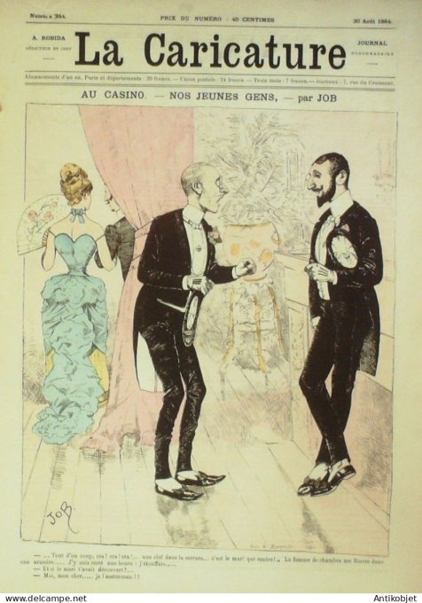 La Caricature 1884 n°244 Casino Job début malheureux Caran d'Ache Andrieux par Luque