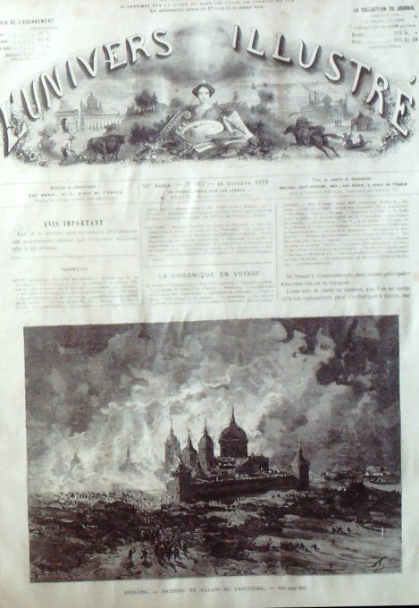 L'Univers illustré 1872 # 917 Saverne Schlittenbach Zambie Zambeze  Dijon (21) Pays-Bas La Haye  