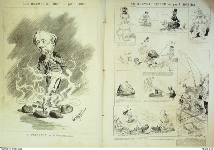 La Caricature 1886 n°329 Le Cirque Robida Delaunay par Luque Trock Draner