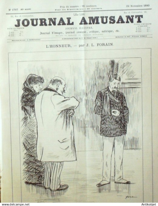 Le Journal Amusant 1890 n°1787 Palais-Bourbon nouveau cirque impr écheuses L'honneur