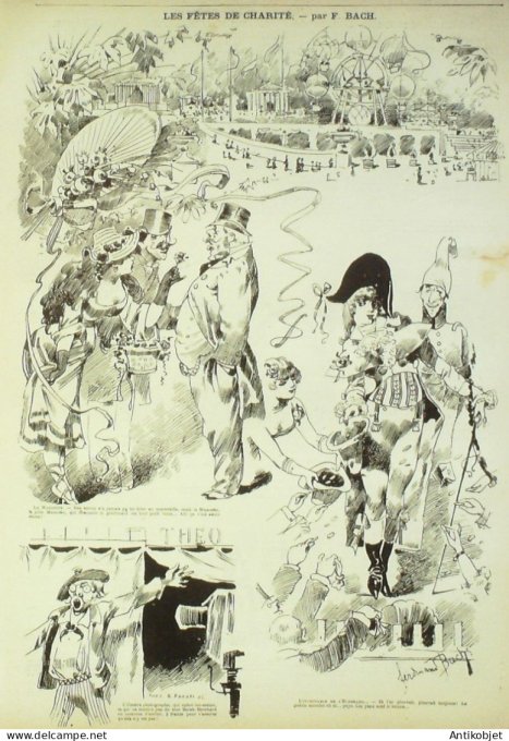 La Caricature 1881 n°  79 Chat réglementaire Draner Fêtes de charité Bach Loys