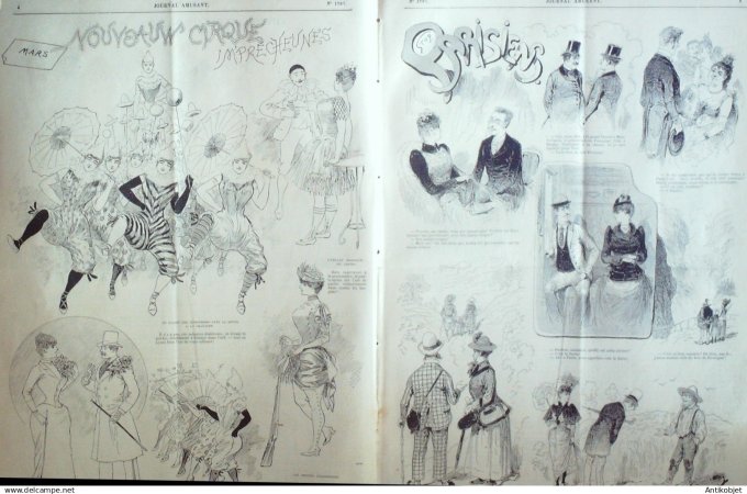 Le Journal Amusant 1890 n°1787 Palais-Bourbon nouveau cirque impr écheuses L'honneur