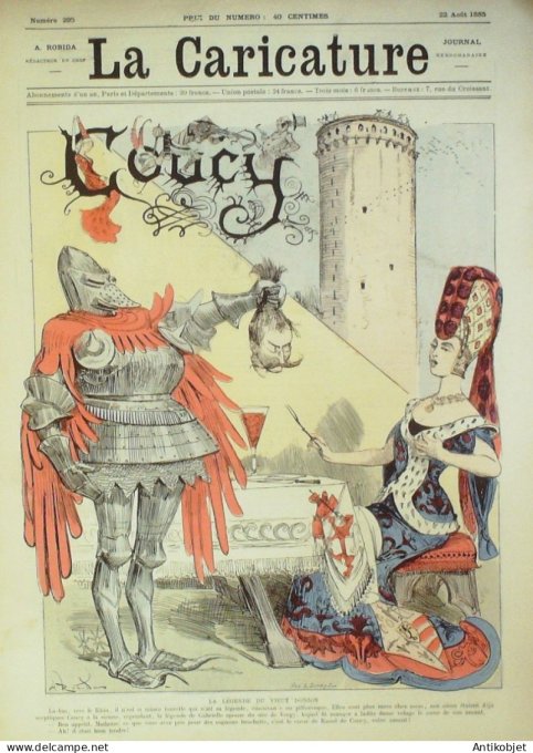 La Caricature 1885 n°295 Château de Coucy Robida Berret vengeance faria