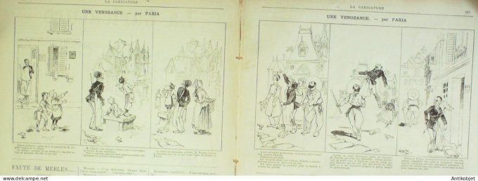 La Caricature 1885 n°295 Château de Coucy Robida Berret vengeance faria