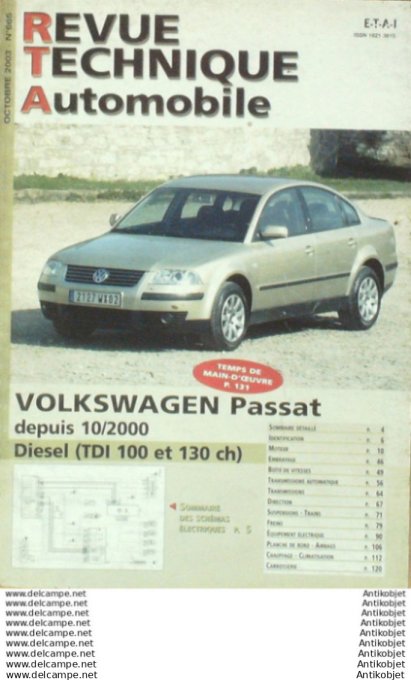 Revue Technique Automobile Volkswagen Passat 10/2000  #665