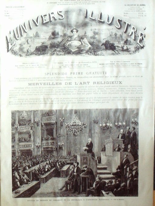 L'Univers illustré 1872 # 922 Usa Boston Coulmiers (45) Epieds (28) Bénédictine distillerie