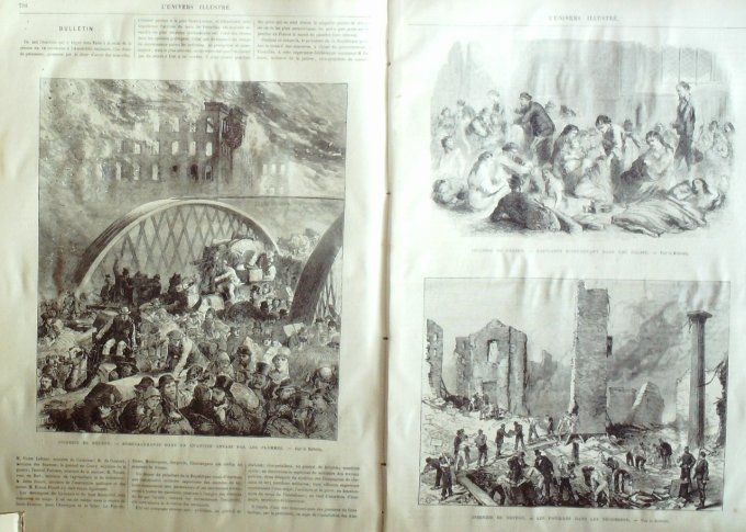 L'Univers illustré 1872 # 923 Usa Boston Versailles émigrants Alsaciens & Lorrains 