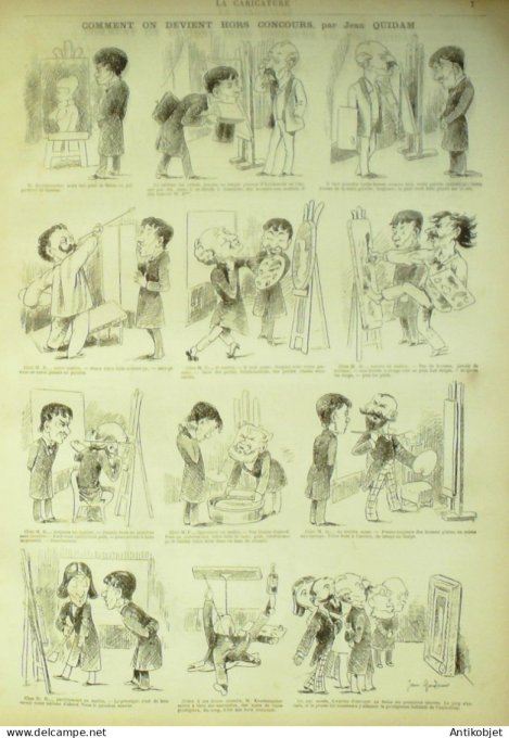 La Caricature 1880 n°  25 Invention d'Edison le Fidélimètre Barret Robida Quidam