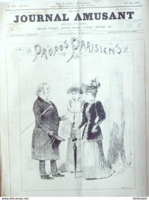 Le Journal Amusant 1891 n°1816 Secret de la m élinite eaux ¨à  Versailles dix commandements du caric