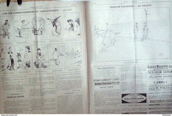 Le Journal Amusant 1891 n°1816 Secret de la m élinite eaux ¨à  Versailles dix commandements du caric