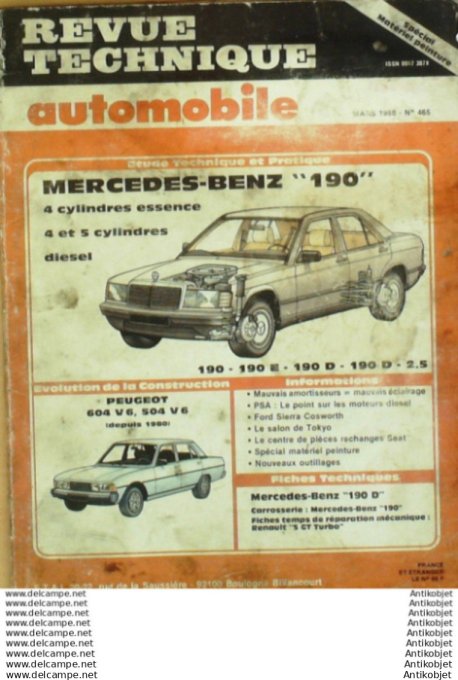 R.T Automobile Mercedes Benz 190 Peugeot 604 & 504 V6   # 465