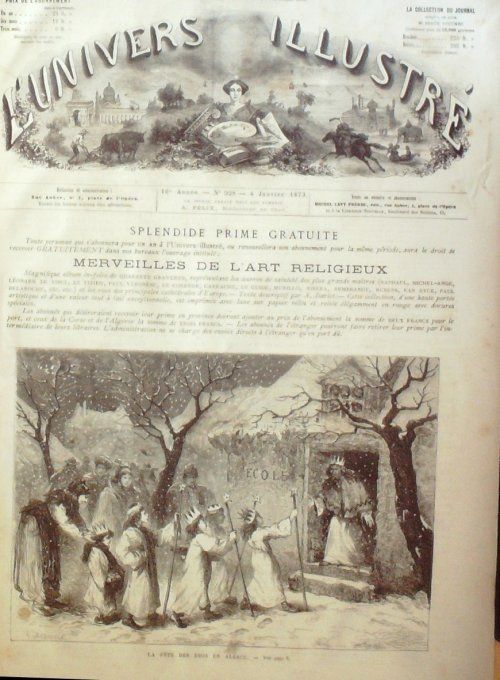 L'Univers illustré 1873 # 928 Alsace fête de Rois Inde Ceylan Naples RomeSidney Waterlow