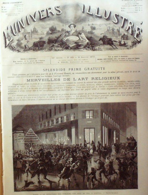 L'Univers illustré 1873 # 929 Norvège côte Spitzerg New-York Walter Scott Chine Pékin Inde Quinquina