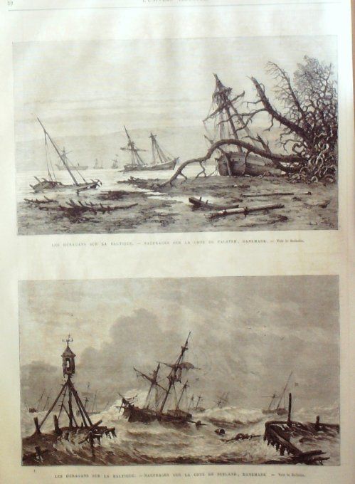 L'Univers illustré 1873 # 931 Danemark côte Falster  & Seeland Chireshurst Napoléon III Chine Pékin 