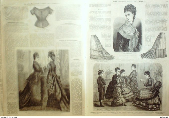 La Mode illustrée journal + gravure associée 1876 #  6