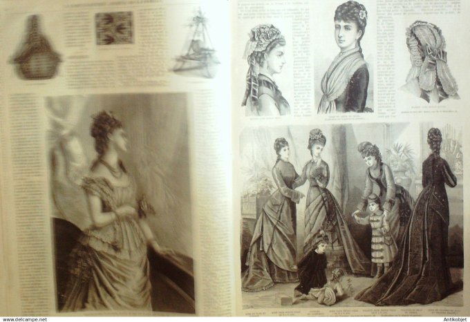 La Mode illustrée journal + gravure associée 1876 #  6