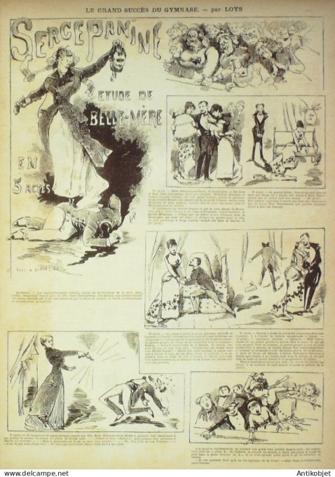 La Caricature 1882 n°109 Victimes du pantalon rouge Draner Marchande de poisson Loys