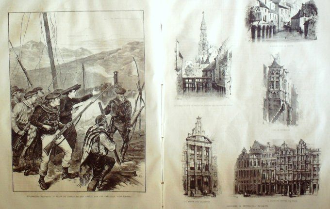 L'Univers illustré 1873 # 937 Bruxelles monuments Londres parlement Chine coiffes 