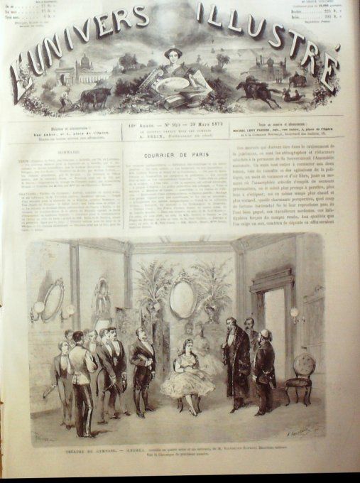 L'Univers illustré 1873 # 940 Italie Gênes Turin Naples Madrid Cortès Mont-Valérien (92)