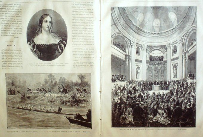 L'Univers illustré 1873 # 942 Cambridge Oxford marquise de Boissy Rome pâques Usa Washington 