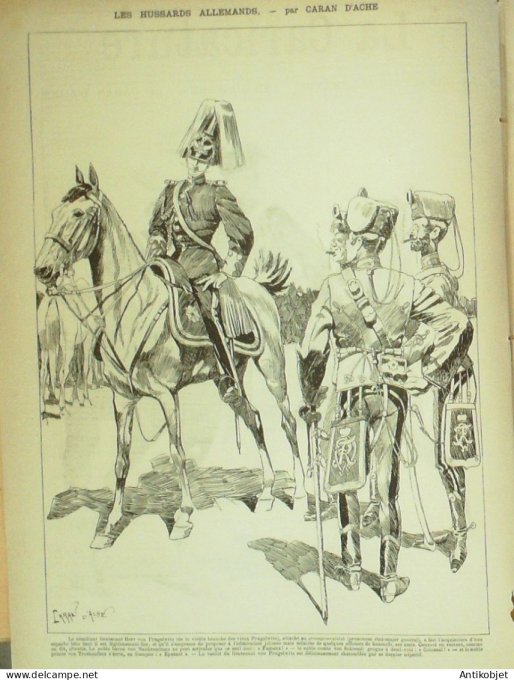 La Caricature 1885 n°263 Cavalerie Allemande Hussards Caran d'Arche