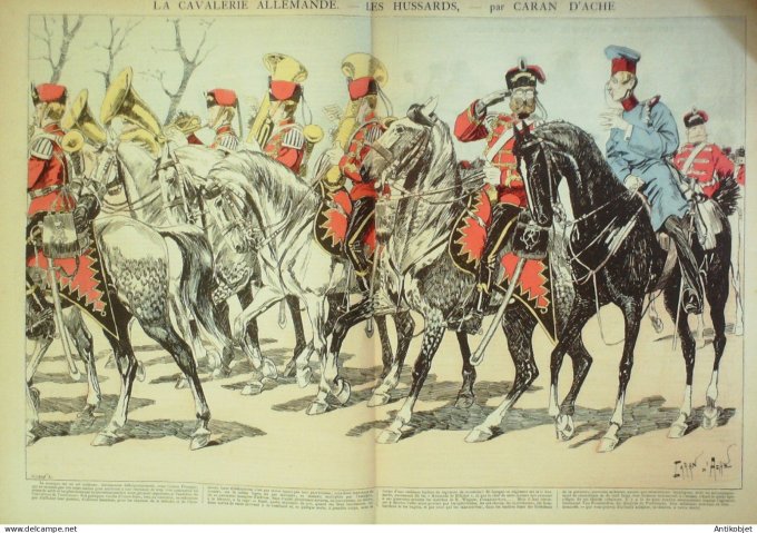 La Caricature 1885 n°263 Cavalerie Allemande Hussards Caran d'Arche