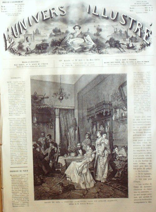 L'Univers illustré 1873 # 948 Vienne Théâtre Espagne Tafalla Pampelune Catalogne carlistes