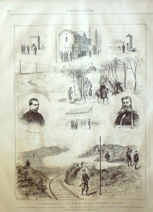 L'Univers illustré 1873 # 948 Vienne Théâtre Espagne Tafalla Pampelune Catalogne carlistes