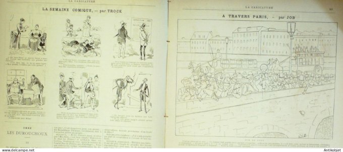 La Caricature 1886 n°351 Consigne Caran d'Ache Côtes Bretonne Robida