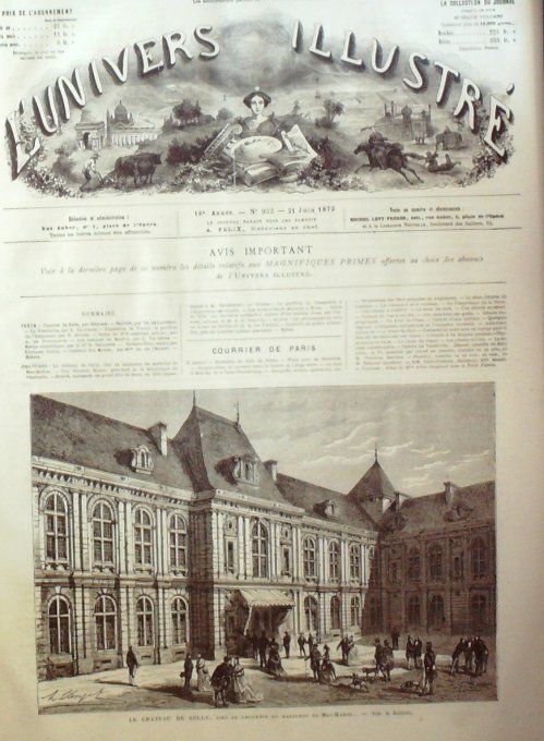 L'Univers illustré 1873 # 952 Vénézuela Don Guzman Blanco Milan Manzoni Madrid Londres