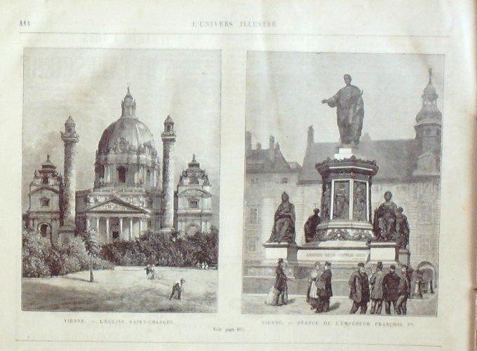 L'Univers illustré 1873 # 953 Iran Téhéran Nassr-Ed-Din Sham Perse Autriche Vienne  Dieppe (76)