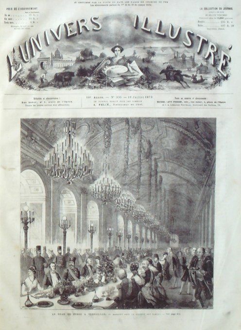 L'Univers illustré 1873 # 956 Shah de Perse Palais Bourbon Longchamps Versailles (78) 