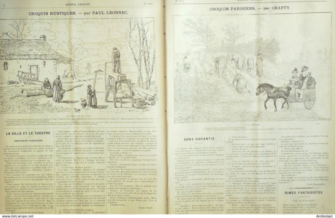 Le Journal Amusant 1891 n°1834 Sauterie au château Discussion du Budget nos gens de lettres