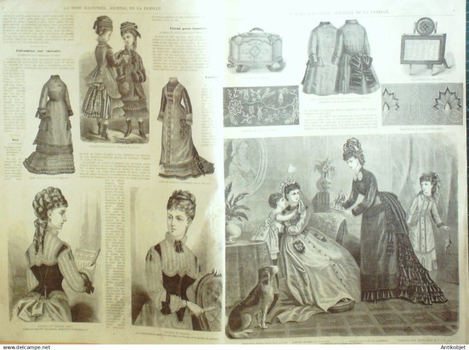 La Mode illustrée journal + gravure associée 1876 #  1