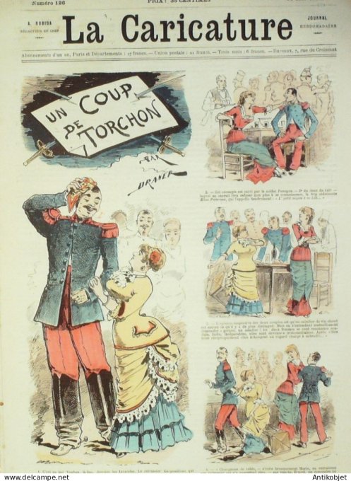 La Caricature 1882 n°126 Coup de torchon Draner Excursion du Salon Robida Trock