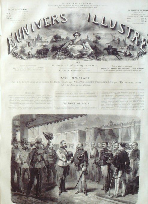 L'Univers illustré 1873 # 966 Autriche Vienne Calais (62) Géorgie costumes Cape-Coast Ashantes & Bou