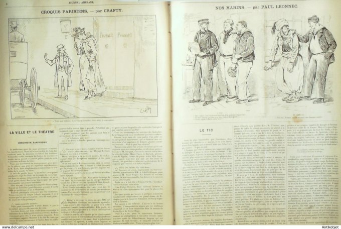 Le Journal Amusant 1891 n°1850 Tableaux  épatants ¨à  la brasserie bal de l'Op éra