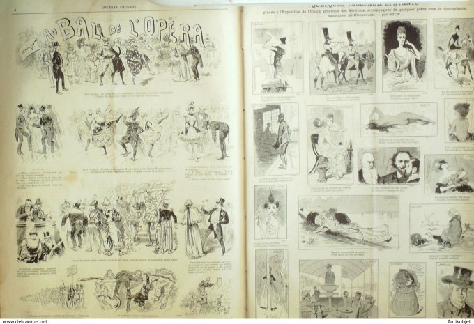 Le Journal Amusant 1891 n°1850 Tableaux  épatants ¨à  la brasserie bal de l'Op éra